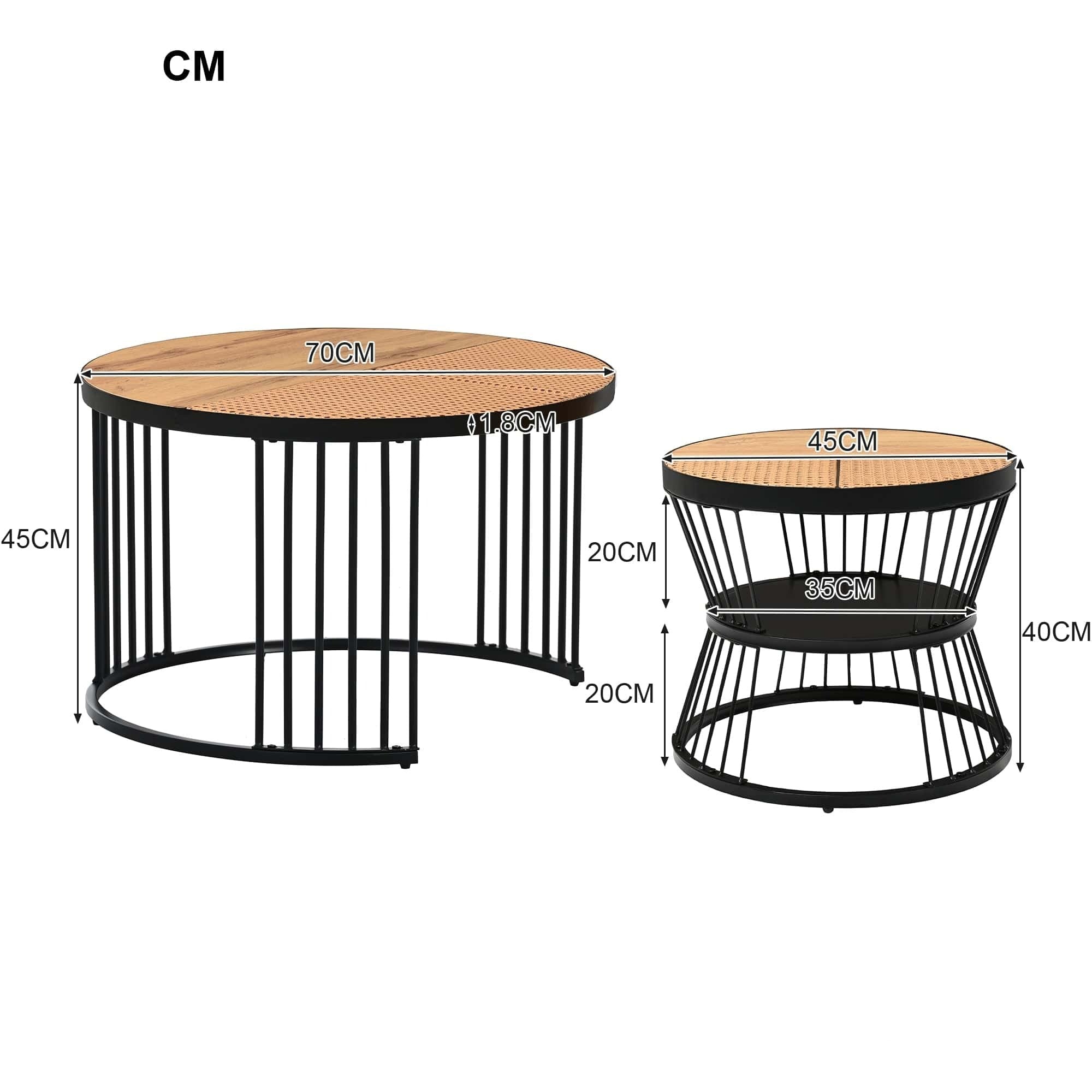 Table basse bois et metal