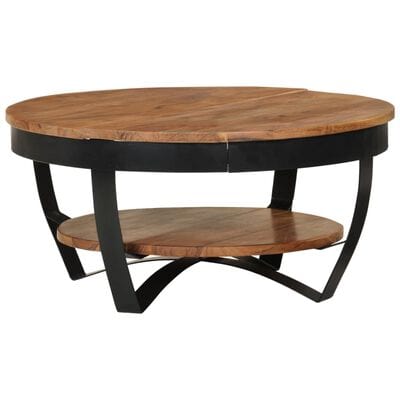 Table basse bois massif ronde