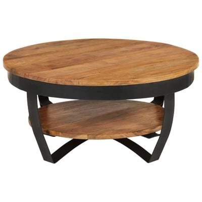 Table basse bois massif ronde