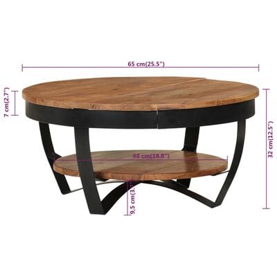 Table basse bois massif ronde