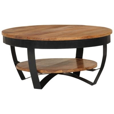 Table basse bois massif ronde