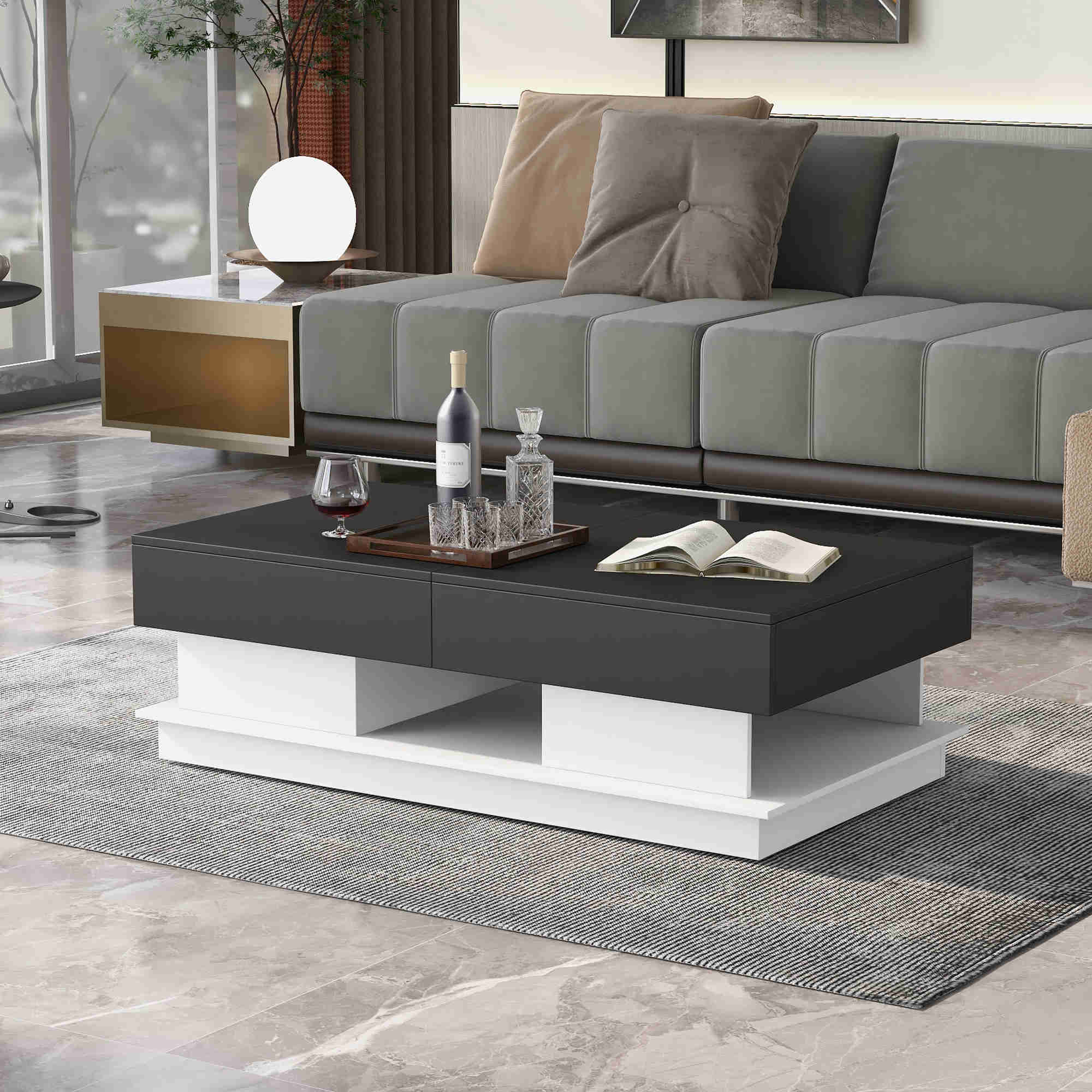 Table basse bois noir