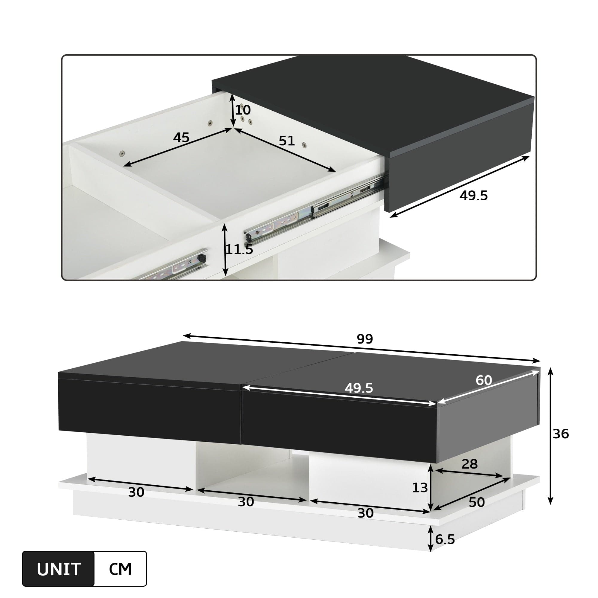 Table basse bois noir