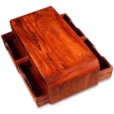 Table basse bois rouge