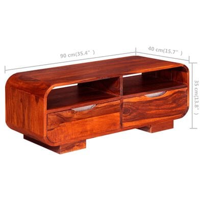 Table basse bois rouge
