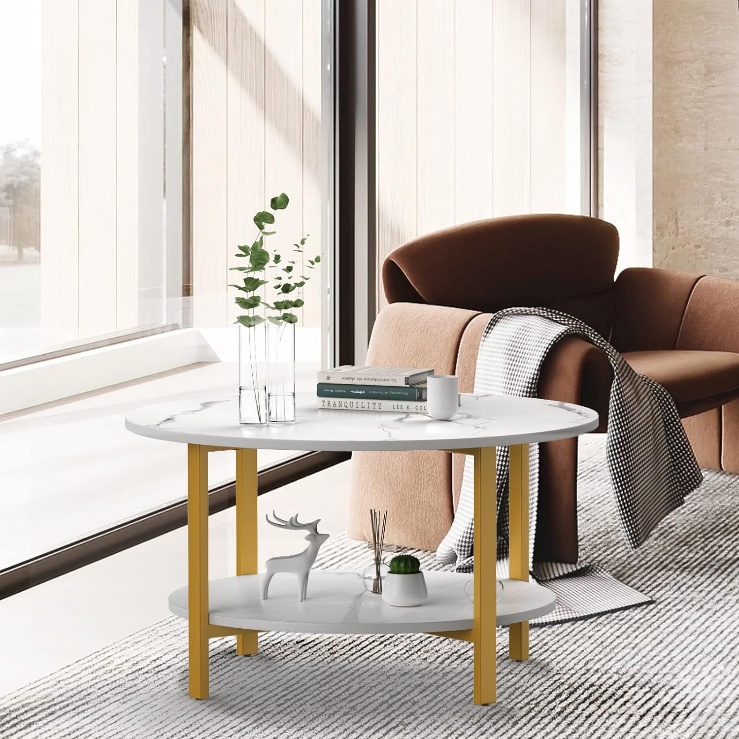 Table basse effet marbre