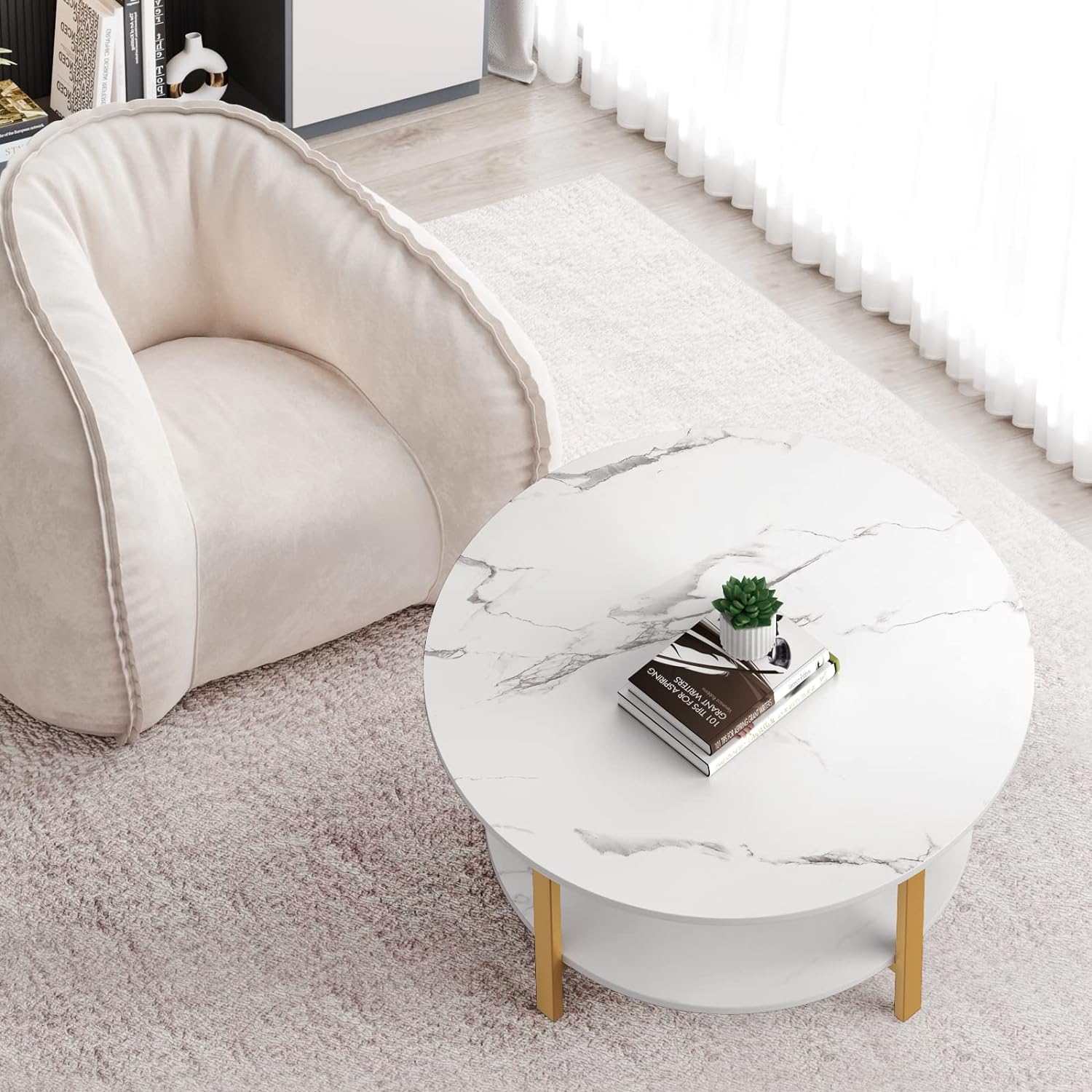 Table basse effet marbre