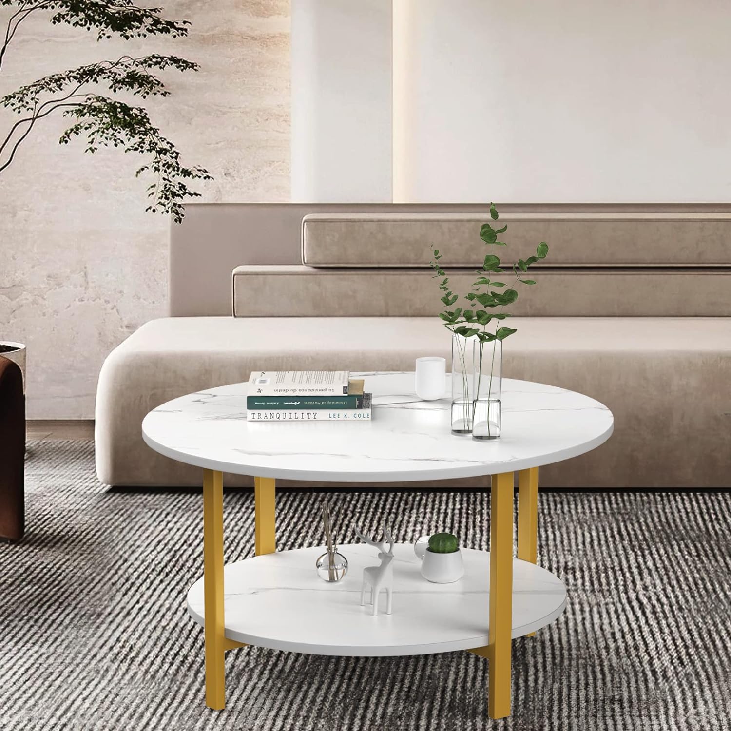 Table basse effet marbre