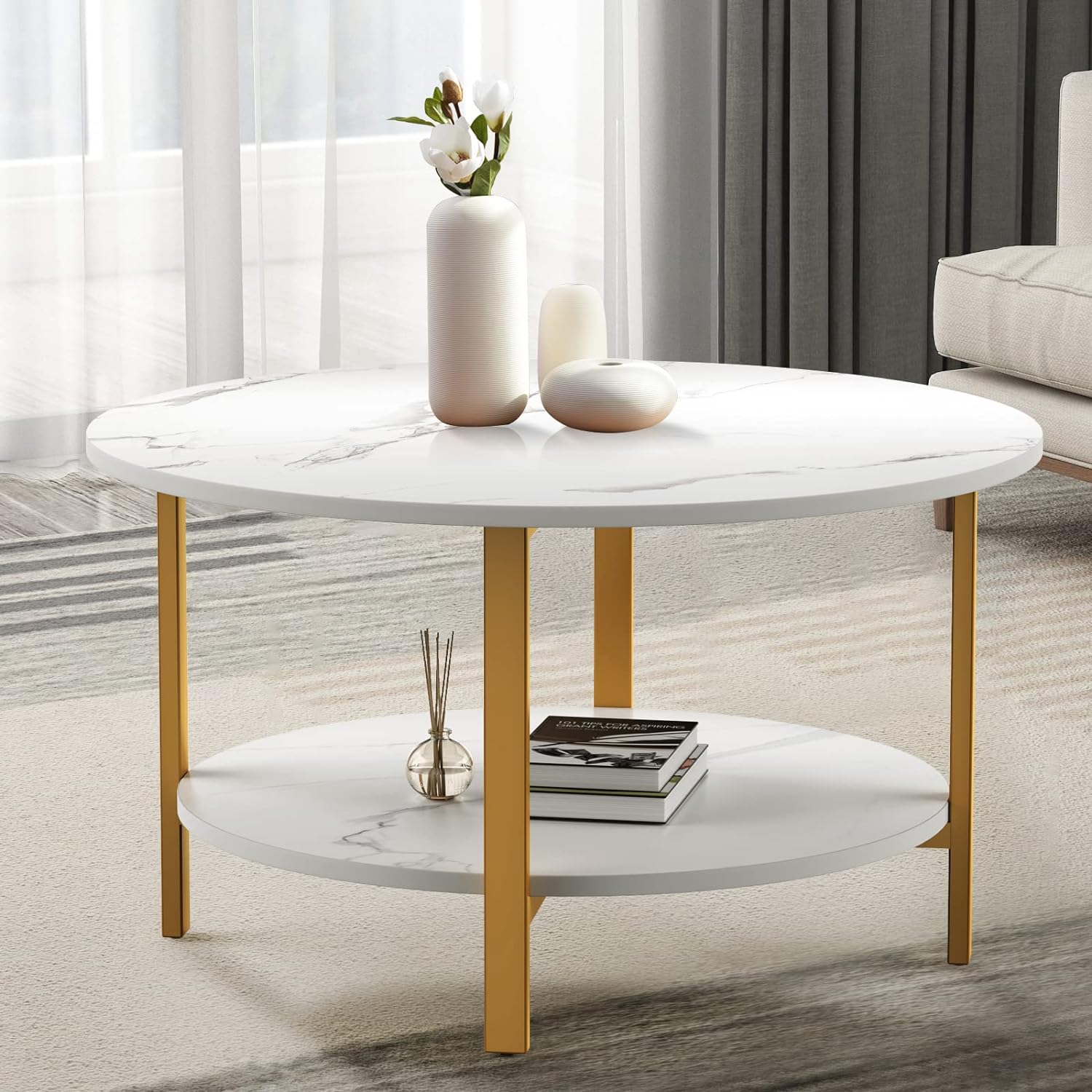 Table basse effet marbre