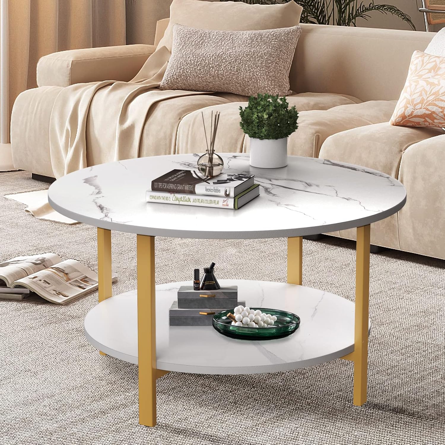 Table basse effet marbre