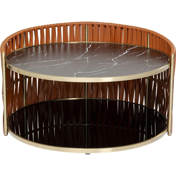 Table basse effet marbre noir