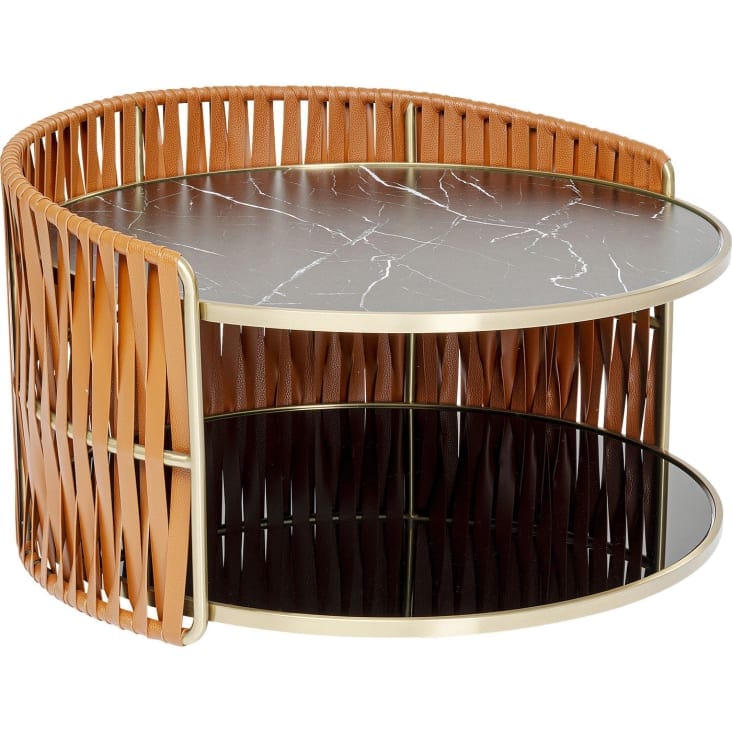 Table basse effet marbre noir