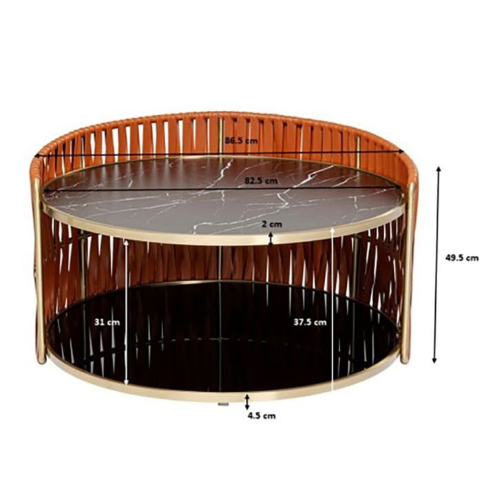 Table basse effet marbre noir