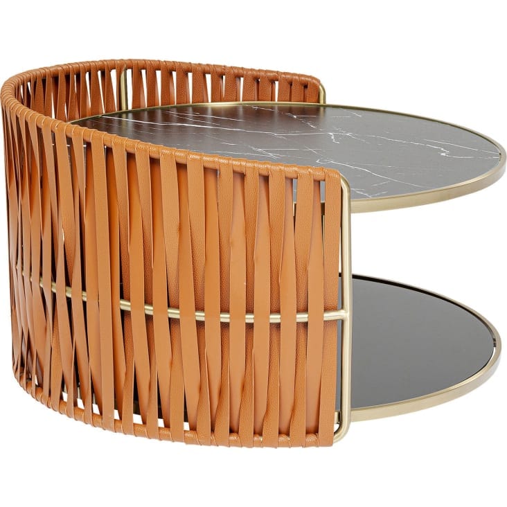 Table basse effet marbre noir