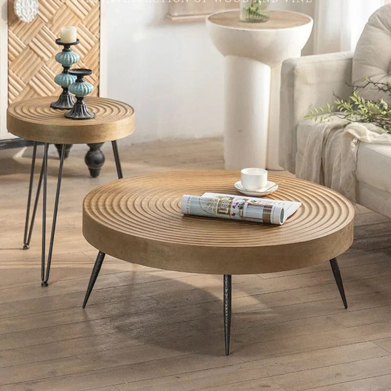 Table basse en bois ronde