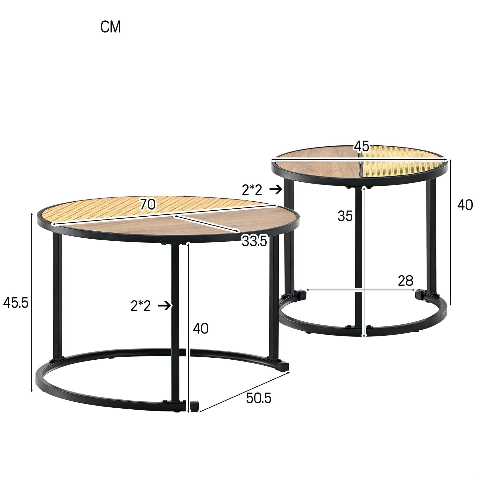 Table basse gigogne bois