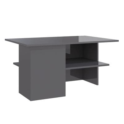Table basse gris brillant