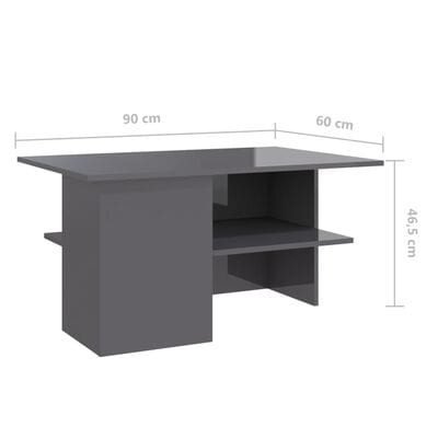 Table basse gris brillant