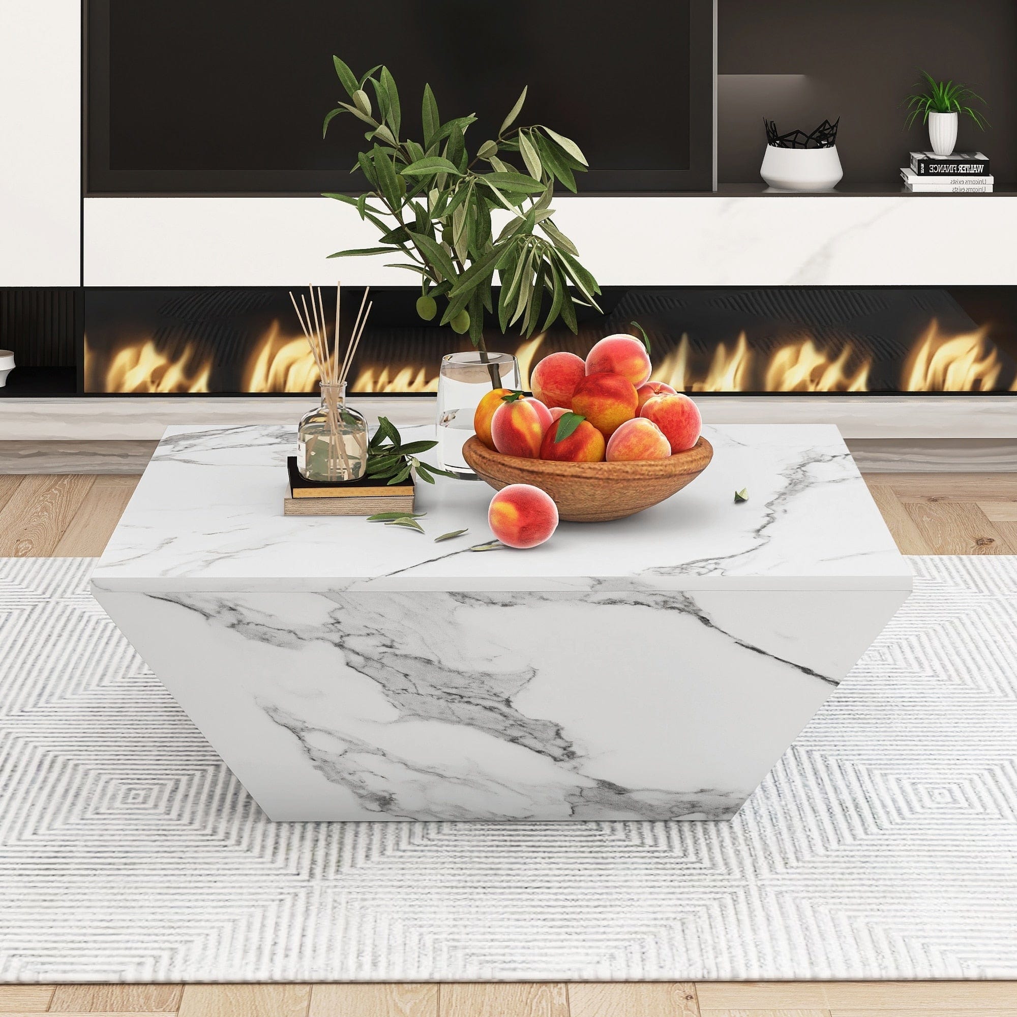 Table basse imitation marbre