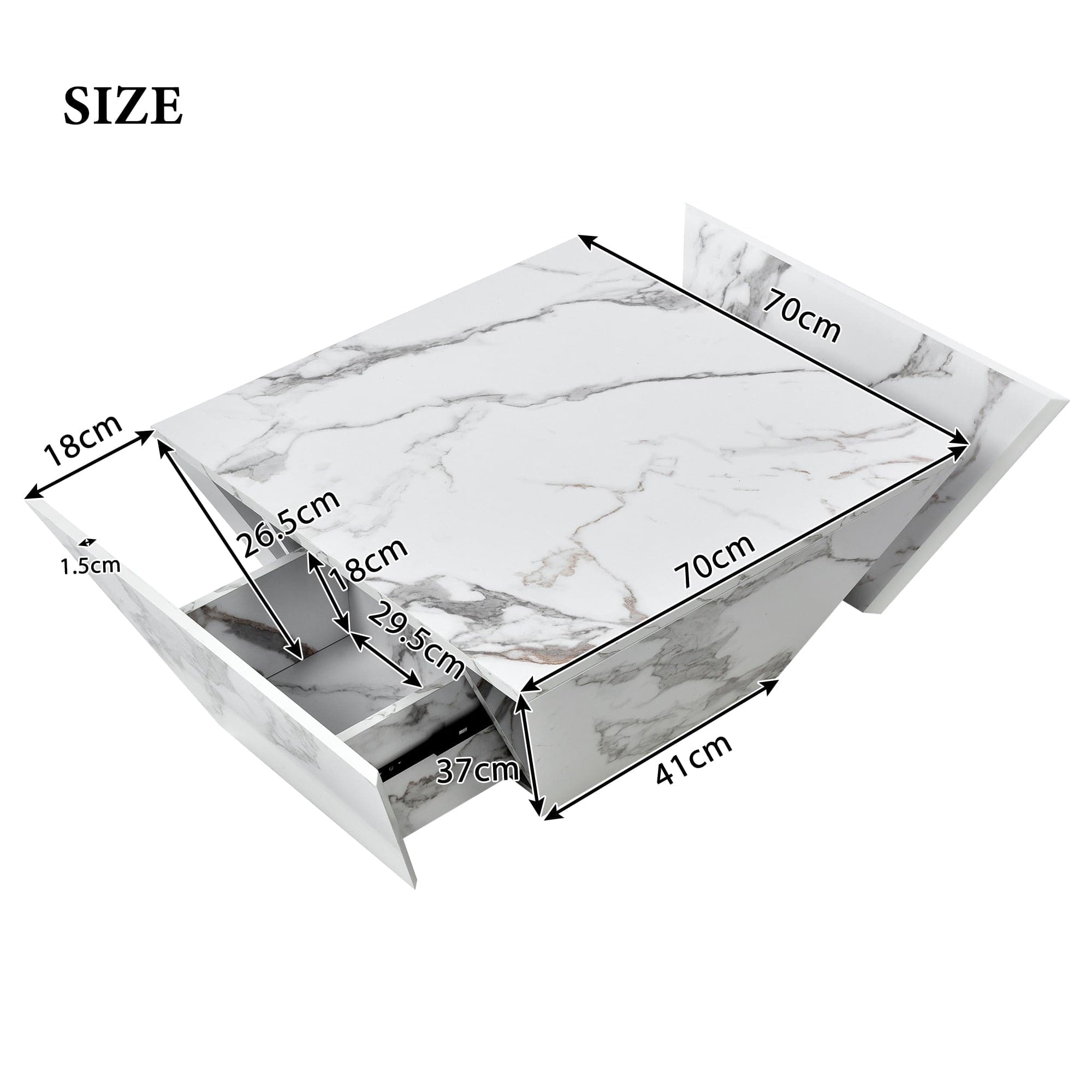 Table basse imitation marbre