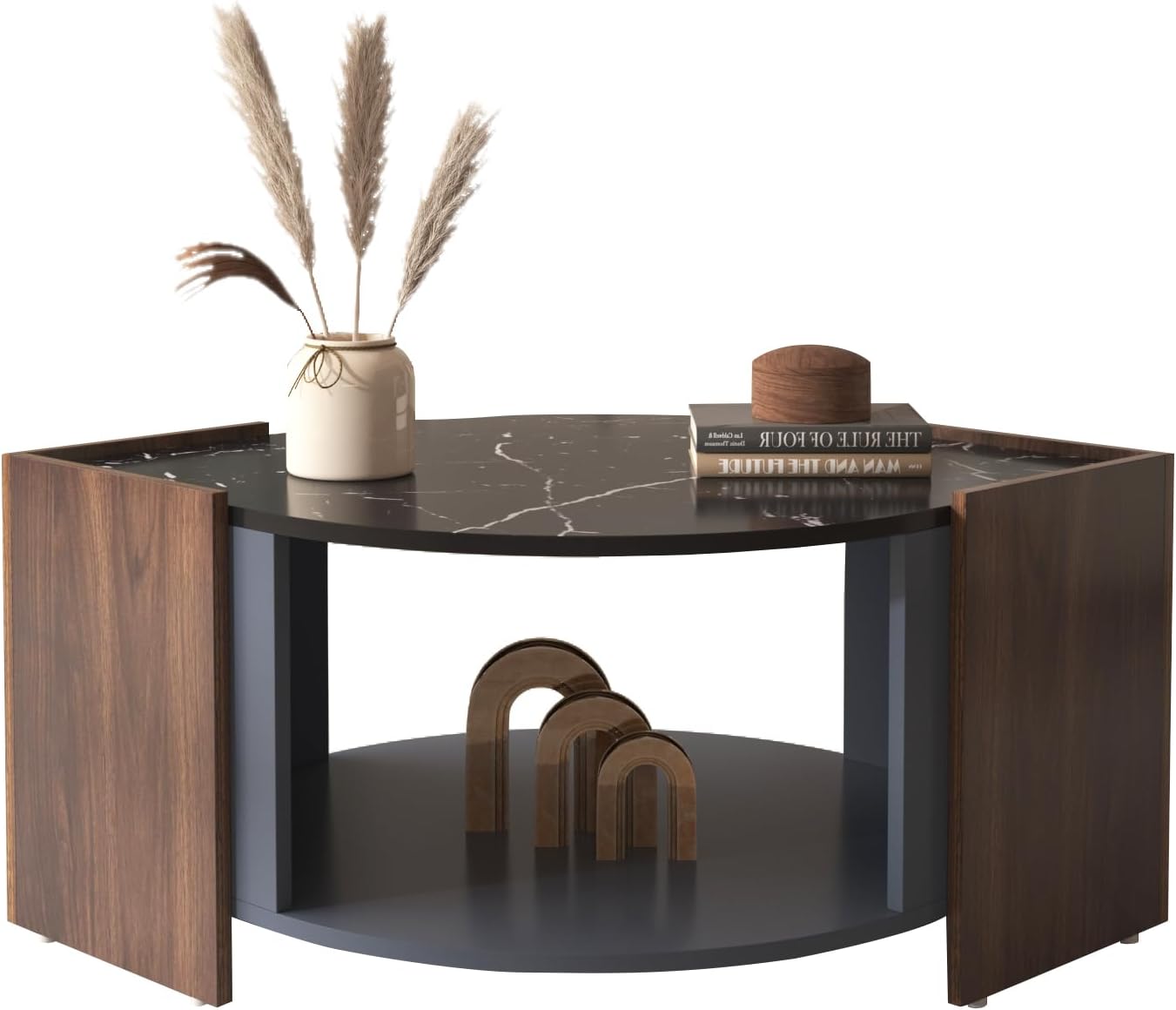 Table basse marbre bois