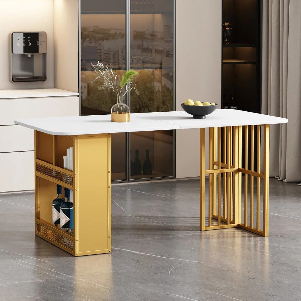 Table basse marbre doré