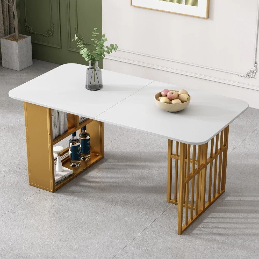 Table basse marbre doré
