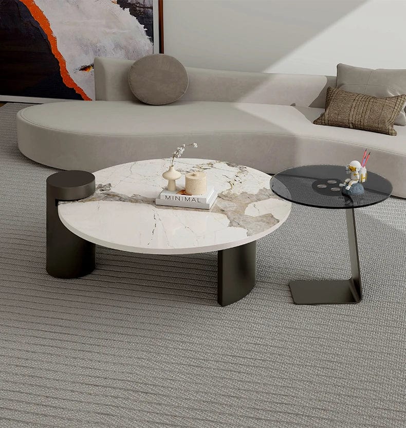 Table basse marbre et bois
