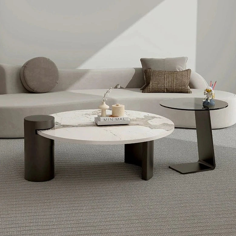 Table basse marbre et bois