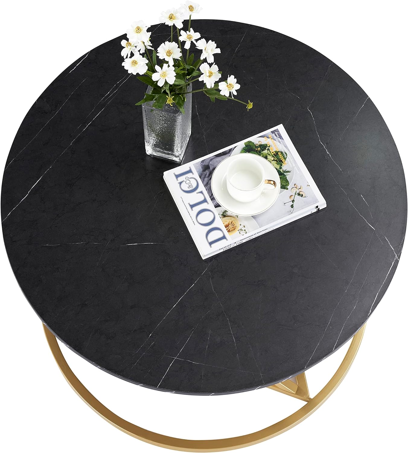 Table basse marbre et doré