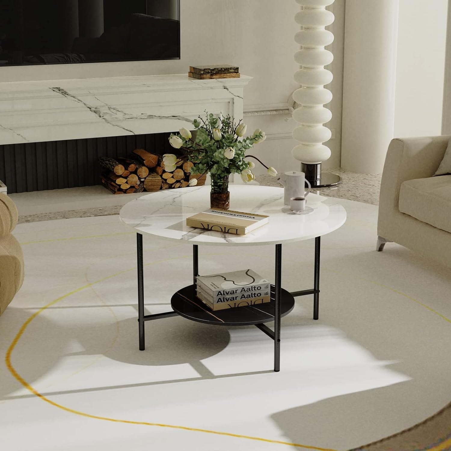 Table basse marbre ronde