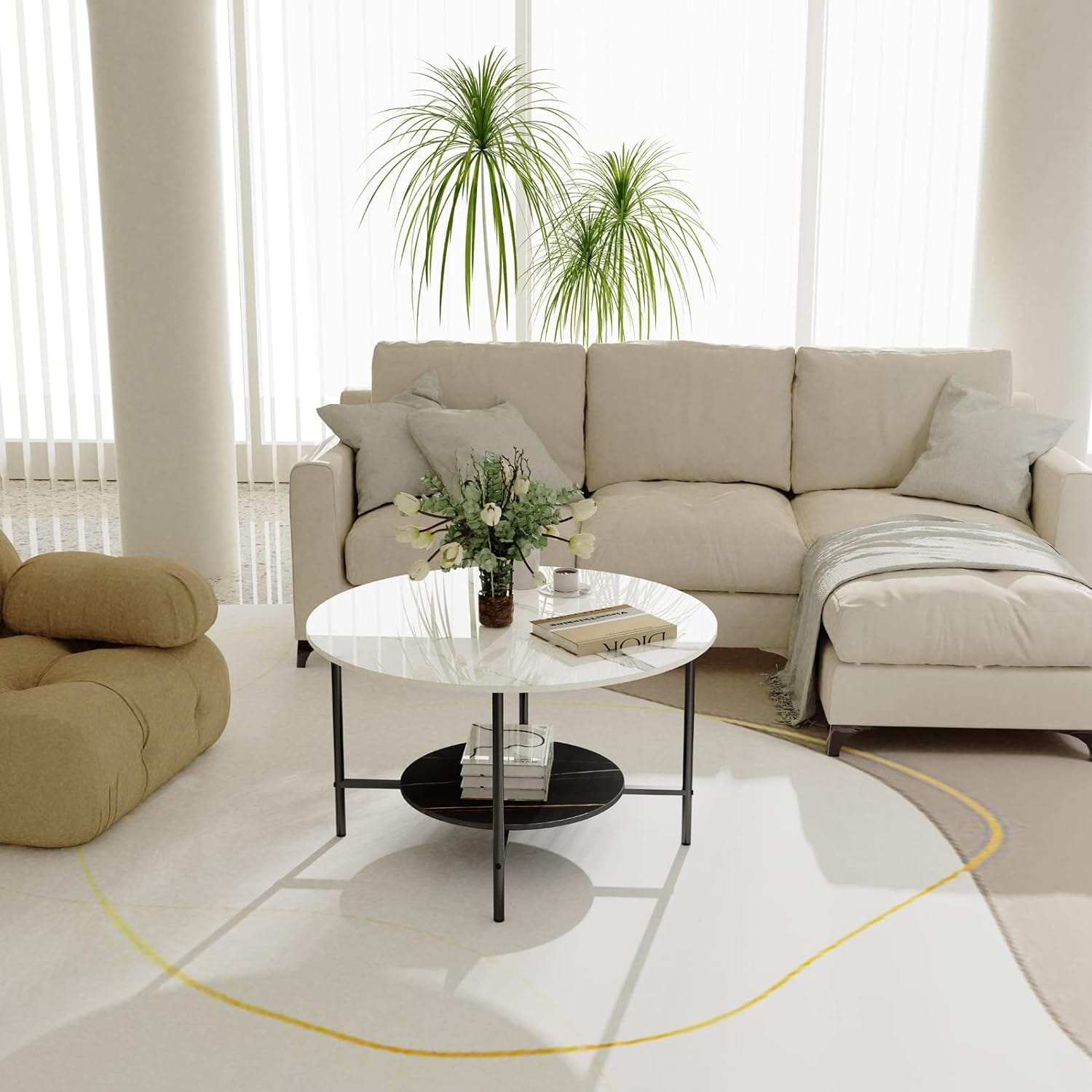 Table basse marbre ronde