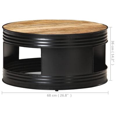 Table basse metal noir ronde