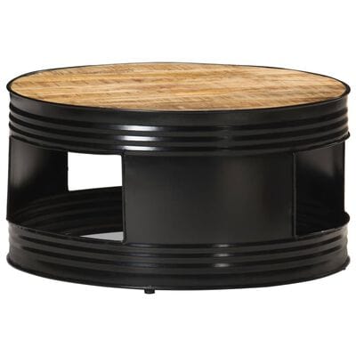 Table basse metal noir ronde
