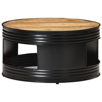 Table basse metal noir ronde