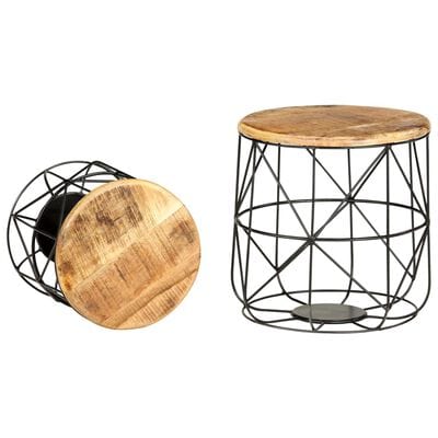 Table basse métal noir ronde