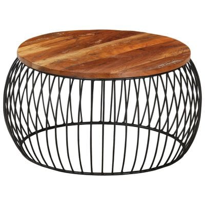 Table basse metal noire ronde