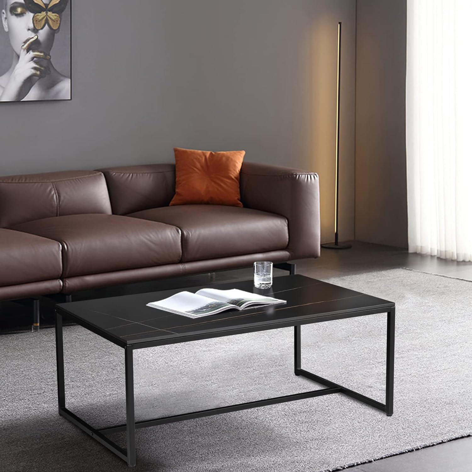 Table basse noir marbre