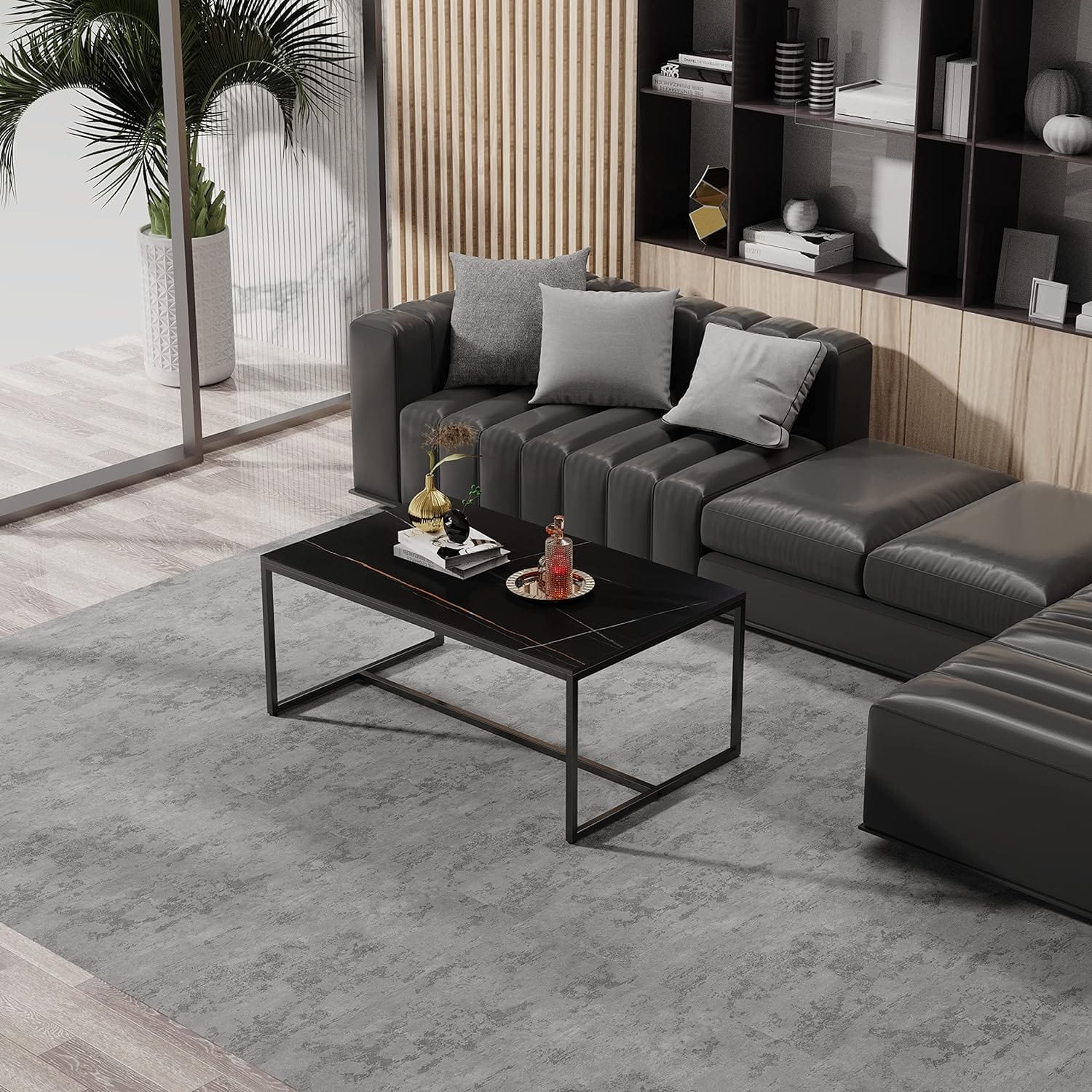 Table basse noir marbre