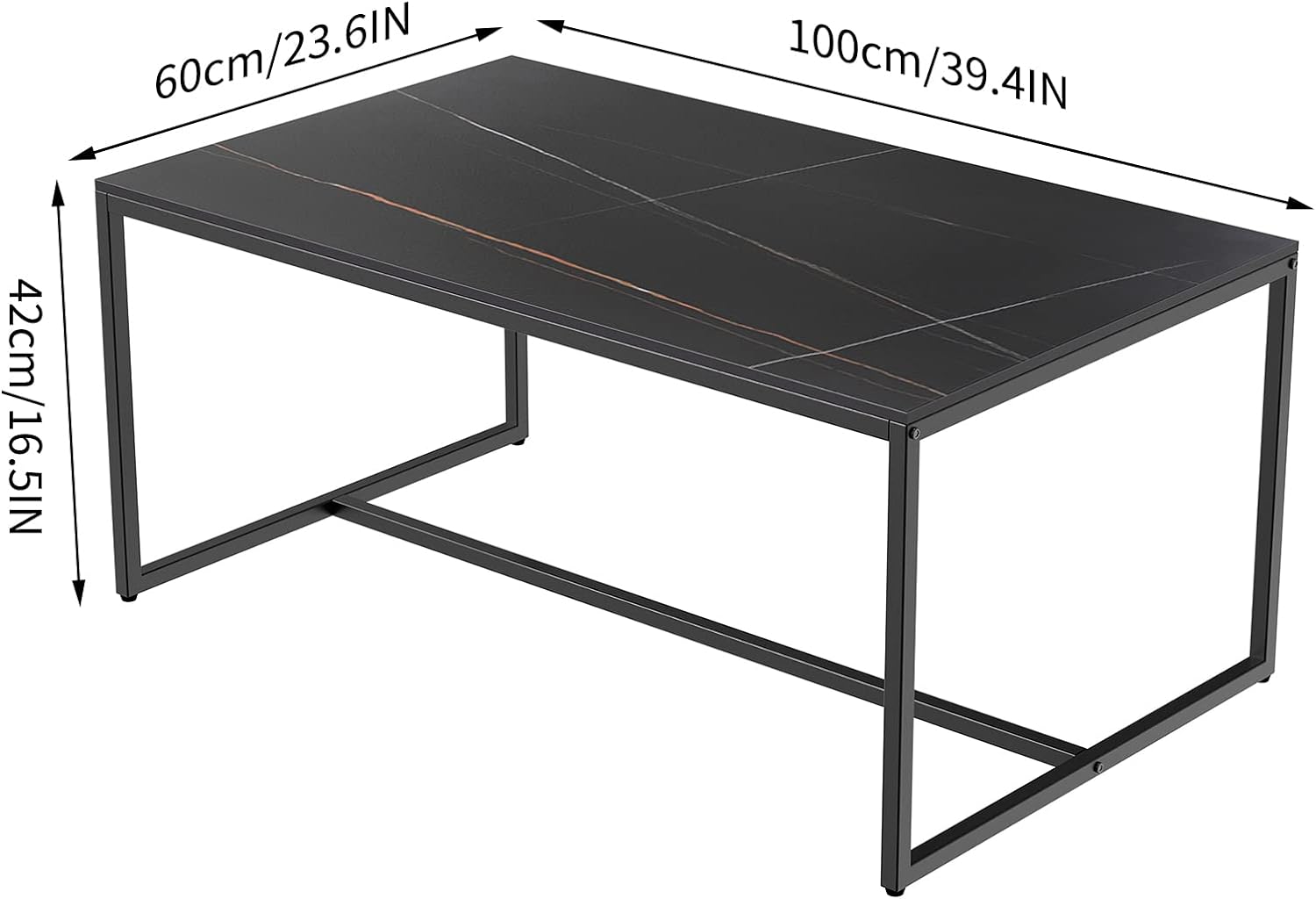 Table basse noir marbre