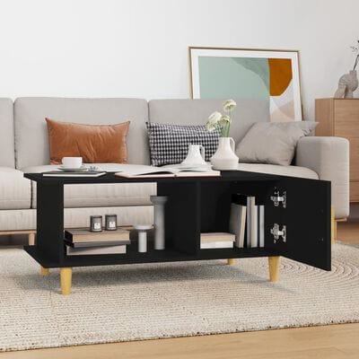 Table basse noir rangement