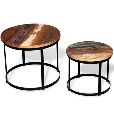 Table basse ronde 2 plateaux
