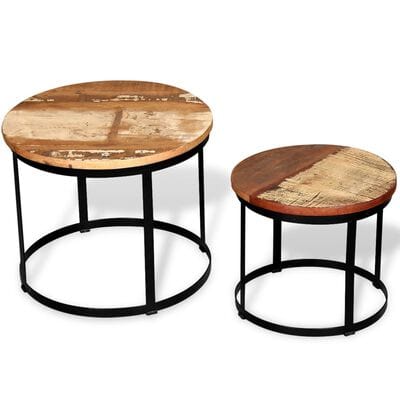 Table basse ronde 2 plateaux