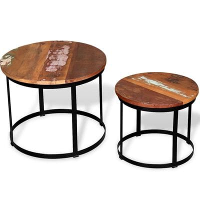 Table basse ronde 2 plateaux