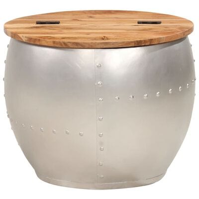 Table basse ronde argentée