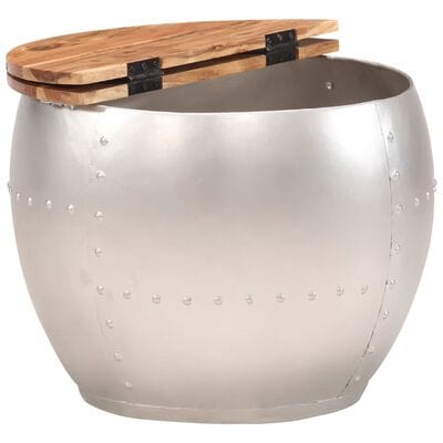 Table basse ronde argentée