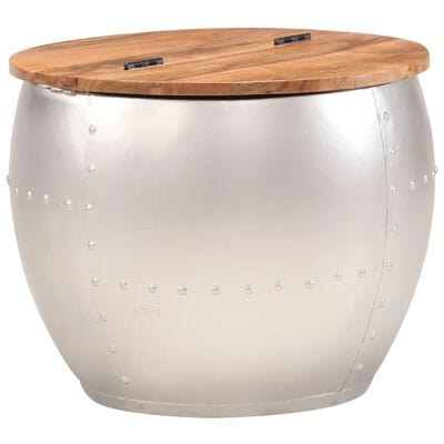 Table basse ronde argentée