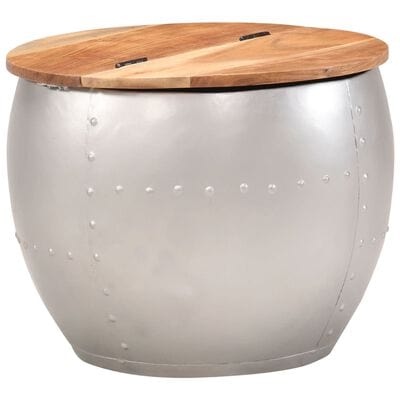 Table basse ronde argentée