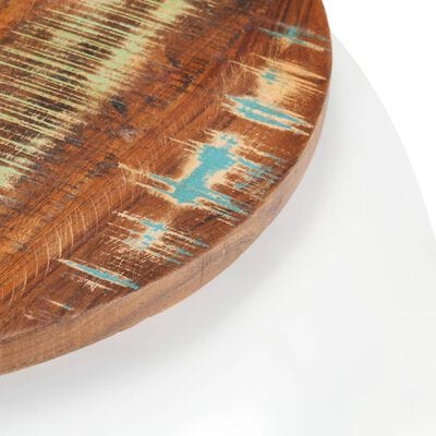 Table basse ronde blanc et bois