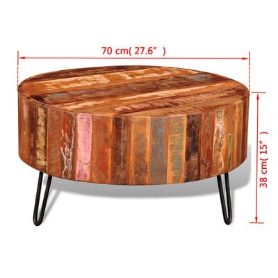 Table basse ronde bois naturel